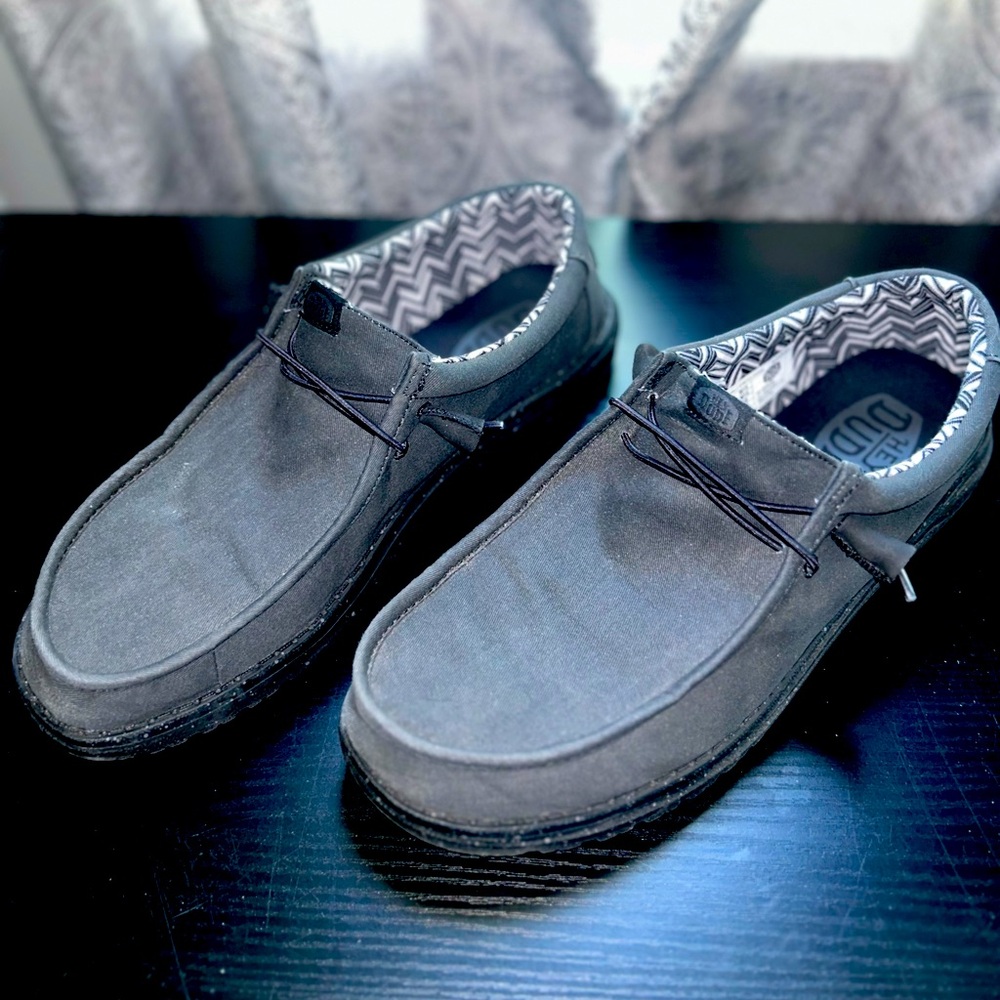 Heydudes - Wally Stretch Canvas size 15 black/black